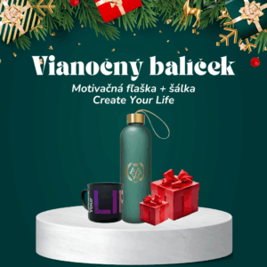 Vianočný balíček: Motivačná fľaška + šálka Create Your Life